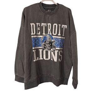 Detroit Lions Gray Crewneck Sweatshirt Size Medium